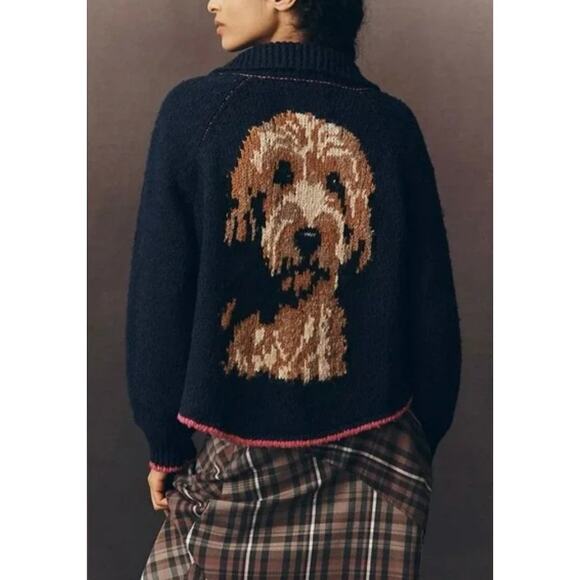 Anthropologie Sweaters - Anthropologie The Jesse Dog Icon Cardigan Sweater Pilcro Doodle Small